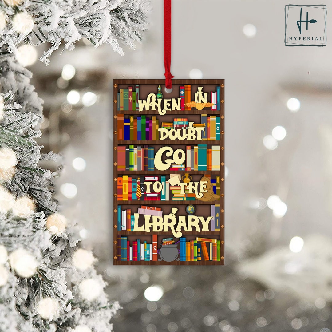 Christmas Book Ornament, Book Christmas Ornament, Bookshelf Ornament, Reading Book Ornament