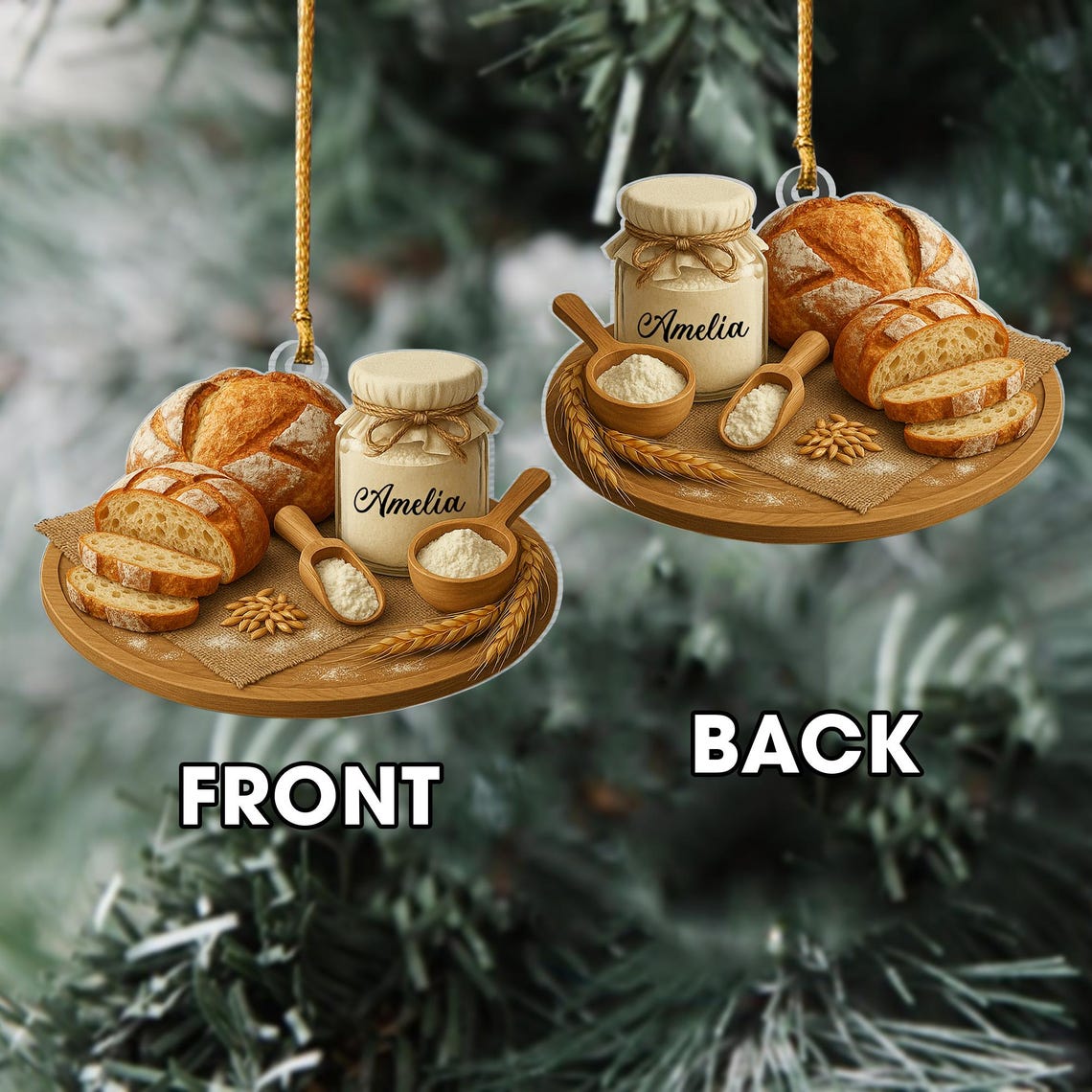 Custom 2D Flat Sourdough Bread Jar Ornament 2025 – Handmade Bread ...