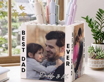 Personalized Daddy & Me Brick Photo Block, Custom Photo Gift for Dad, Best Dad Ever, Fathers Day Gift, Gift From Daughter Son, Gift For Papa