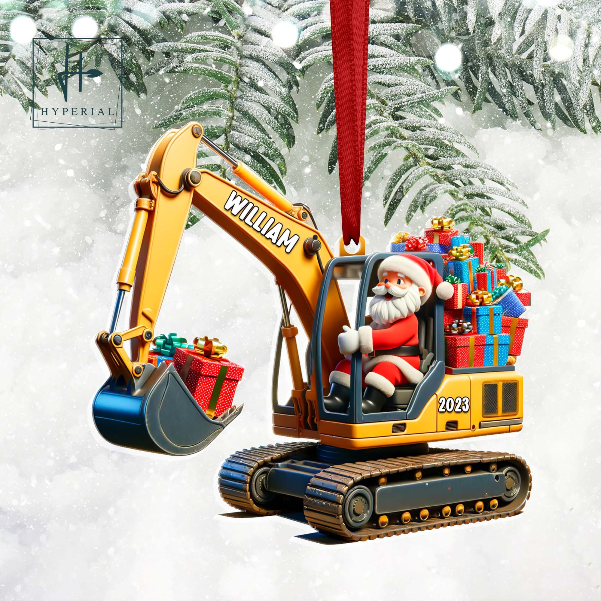 Fun Wrecking Ball Santa Gift Wrap Thick Wrapping Paper Construction Crane  Theme Christmas Xmas Decor (One 20 inch x 30 inch sheet)