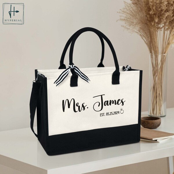 Sac fourre-tout pour la mariée, sac personnalisé future Mme, cabas personnalisé pour Mme, cadeau future mariée, cadeau de shower de bébé pour la mariée, cadeau de mariage, cadeau de fiançailles