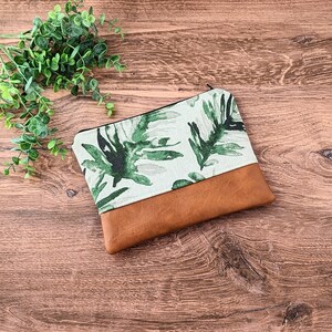 Leaf Print Bag: Plant makeup bag, cosmetic bag and travel pouch