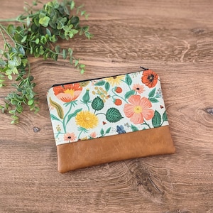Botanical Floral Bag: Rifle Paper Poppy Field, cosmetic bag and travel pouch