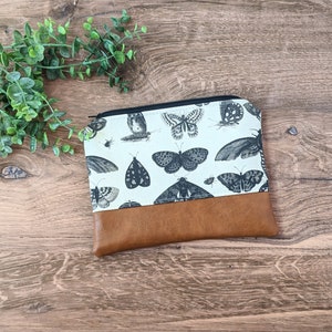 Vintage Insect Makeup Bag: Cosmetic bag and travel pouch, vegan leather