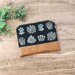 Floral Makeup Bag: Cosmetic bag and travel pouch, vegan leather