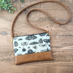 Vintage Insect Cross-Body Bag: Moth Bag, Small Vegan Leather Purse