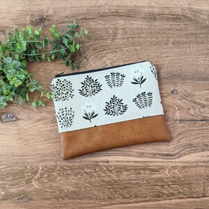 Floral Makeup Bag: Cosmetic bag and travel pouch, vegan leather