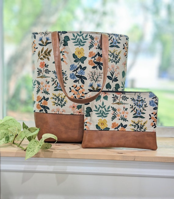 flower bag - White Tote Bag - Frankly Wearing