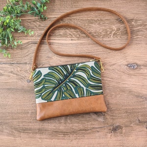 Monstera Plant Cross-Body Bag: Rifle Paper Bag, Vegan Leather