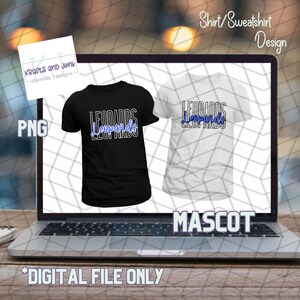 Leopards Blue Mascot Spirit Tall Cursive T-shirt Sweatshirt Word PNG (Digital File Only)