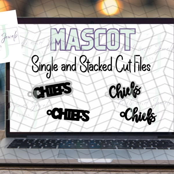 Chiefs Mascot Acrylic word script print single stacked SVG Bundle (Digital File Only)