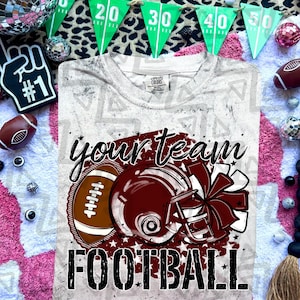 Custom Personalized Maroon Stars Football Spirit Mascot Teacher Student Parent Education Back to School T-shirt