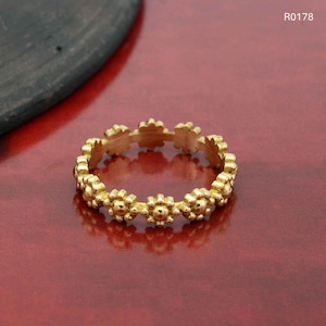 Brass Flower Ring: Handmade Boho Wedding Jewelry,