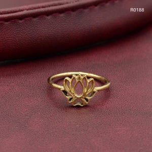 Brass Lotus Flower Ring, Loop Ring, Flower Ring, Spiritual Jewellery, Trendy Ring, Minimal Ring, Dainty Ring, Yoga Jewellery, Gift For Her