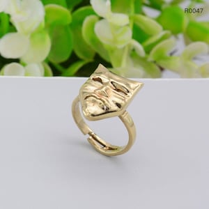 Human Face Ring, Ethnic Ring ,Mask Ring ,Abstract Ring ,Greek Face Ring, Brass Ring, Men Face Ring, Gothic Ring, ,Sad Ring, Halloween  Ring