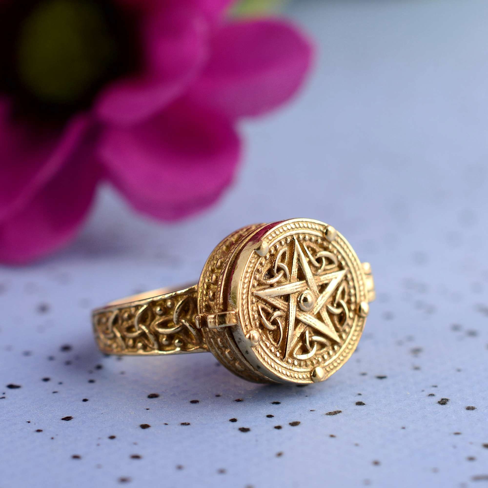 Brass Ring Handmade Ring Poison Ring . Gold Hidden Box Ring Etsy