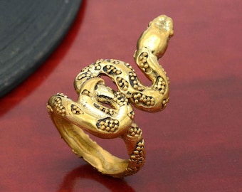 Gold Snake Ring: Handmade Brass Animal Jewelry,