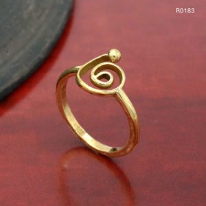 Gold Spiral Brass Ring: Love Knot Promise Ring,