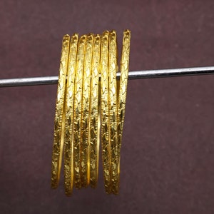 Gold Stacking Bangles, Wedding Bangles, Stacking Bracelets, Handcrafted Bangle, Textured Bracelets, Dainty Indian bangle,Gift for Girlfriend