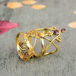 Handmade Brass Thumb Splint Ring: Knuckle Joint Support,