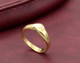 Gold Brass Mobius Ring: Handmade Wedding Engagement Band,