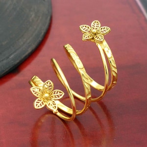 Flower Arthritis Ring, Finger Splint Ring, handmade Ring, Knuckle ring, Simple midi Ring, Statement Ring, Thumb Ring, Adjustable Ring,