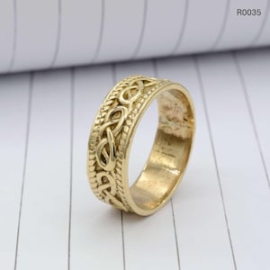 Brass Gold Band Ring: Bohemian Minimalist Style,
