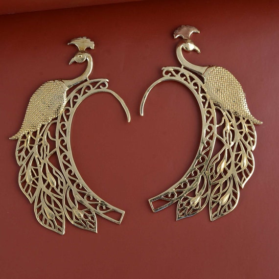Buy Gold Peacock Ear Cuff Minimalist Ear Cuff Ethnic Ear Cuff
