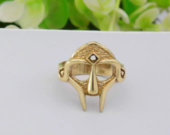 Bague en or MF DOOM : Bague masque de rappeur en laiton fait main,