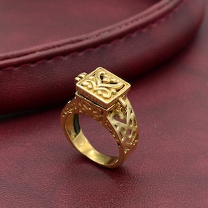 Süßer Giftring, handgemachter Ring, Boho Ring, versteckter Box-Ring, Fachring, Pillenbox-Ring, Frauen-Giftring, einzigartiger Poisoner / Medaillon-Ring