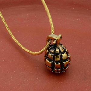 Bomb Pendant, Grenade Necklace, Hand Grenade Pendant, Army Pendant, Military Pendant, Gift For Boyfriend, Dainty Pendant, Vintage Pendant