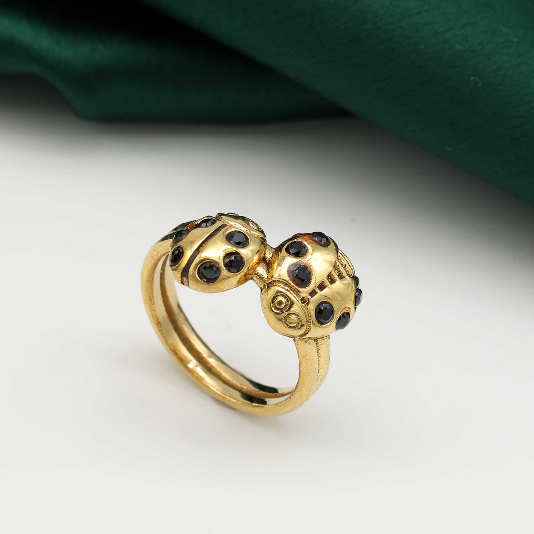 Ladybug Stacking Ring, Silver Stackable Ring, Good Luck Lady Bug Stack ...