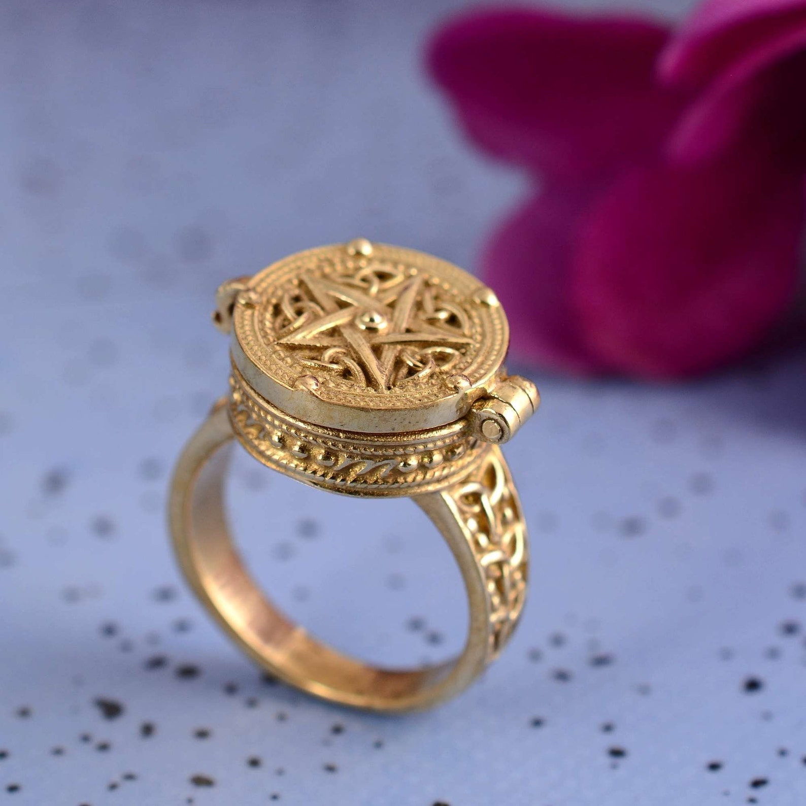 Brass Ring Handmade Ring Poison Ring . Gold Hidden Box Ring Etsy