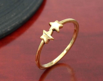 Handmade Brass Star Ring: Minimalist Stackable Jewelry,