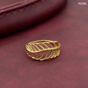 Leaves Ring, Leaf Ring for Women, Antique Gold Chunky Ring, Gifts for Her, Vintage Ring,Boho Ring,Statement Ring, Fern Leaf,Anniversary Ring