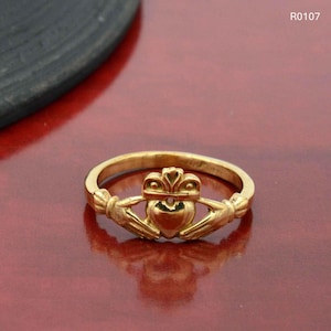 Gold Claddagh Ring: Celtic Irish Friendship Ring,
