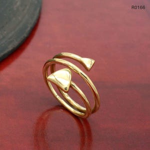 Brass ring, Dainty ring, triangle ring, geometric ring, brass ring for woman, adjustable ring, minimal ring, golden ring, triangle Gold Ring