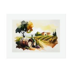 Wine & Vineyard #14 Watercolor Print