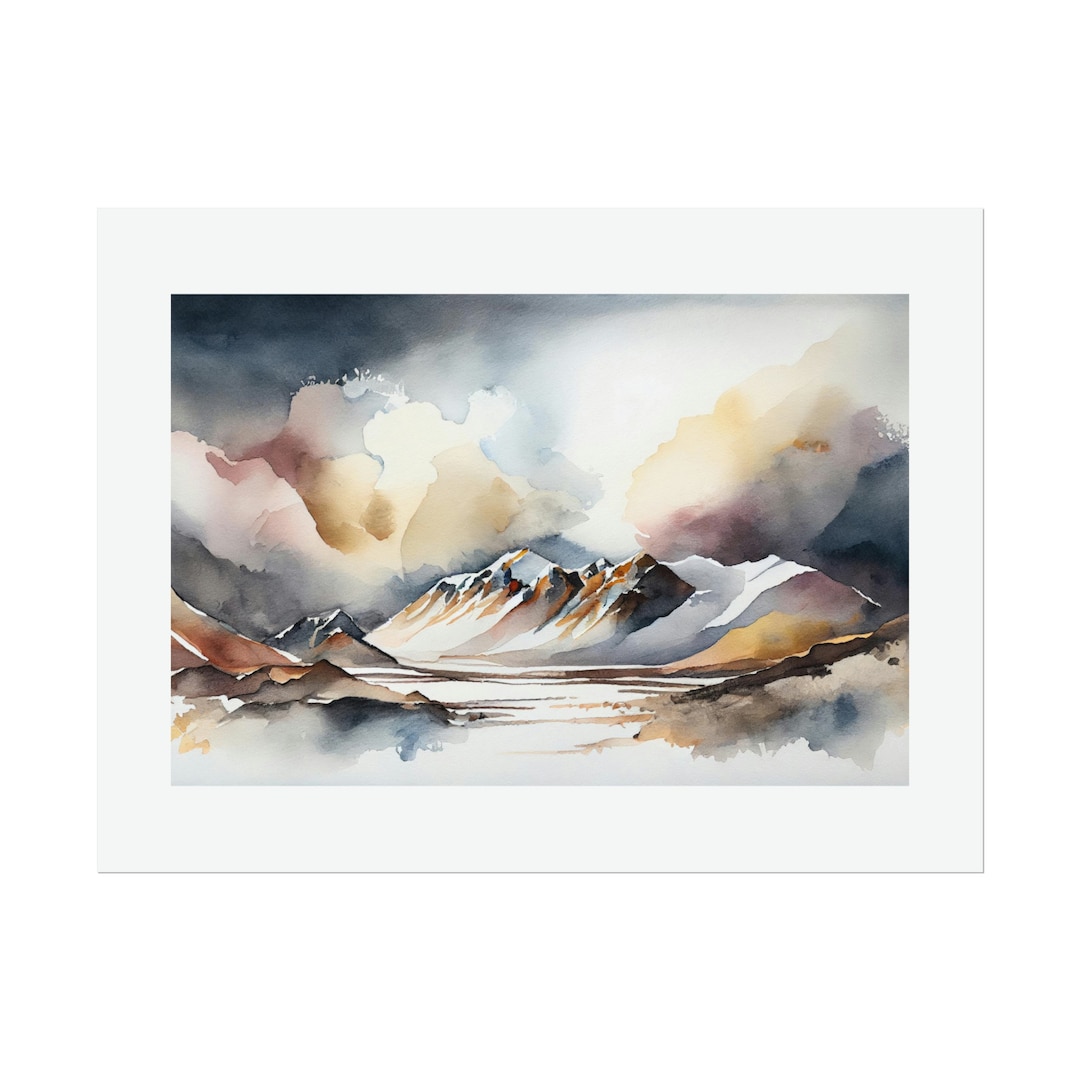 Mountain Landscape #4 Watercolor Print - Etsy