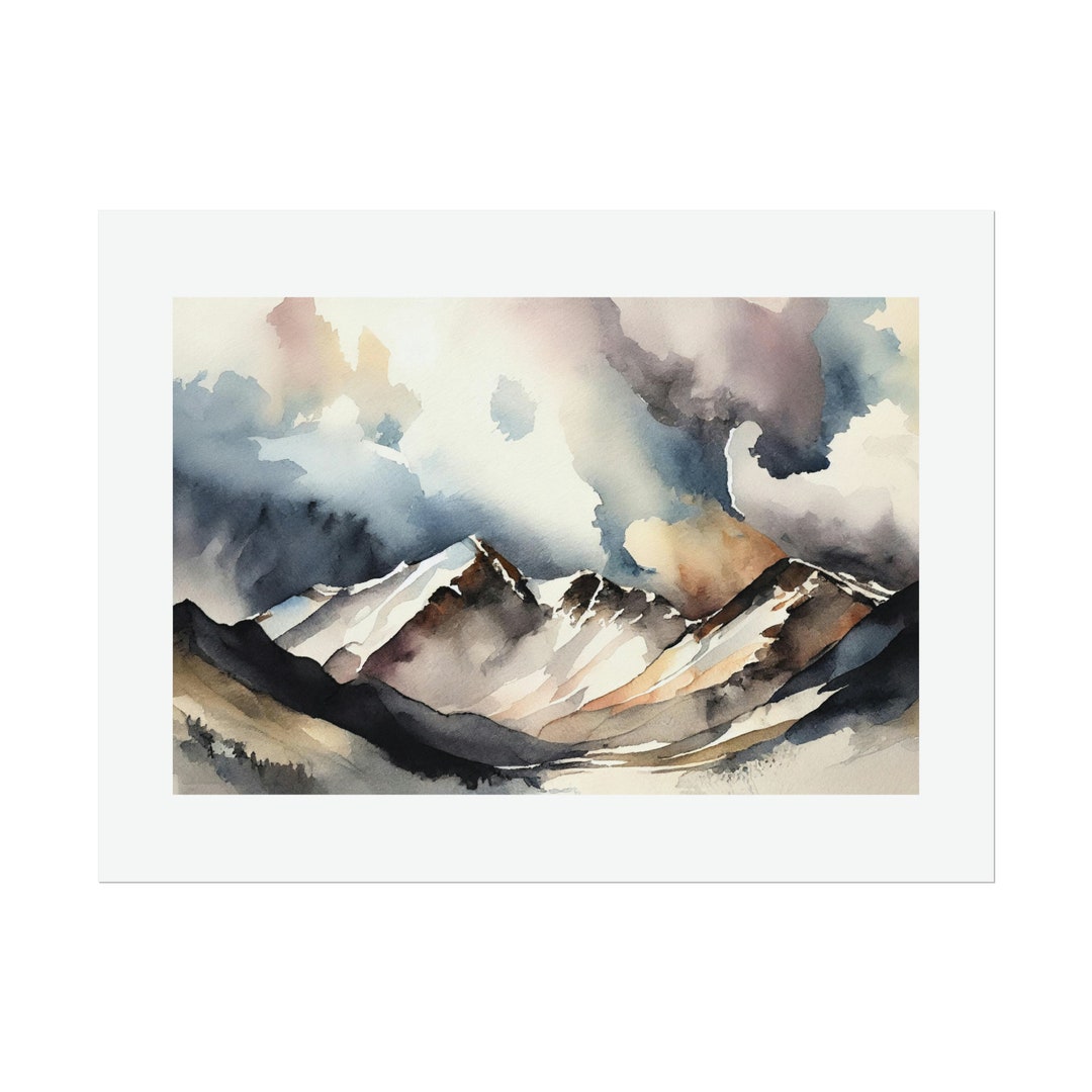 Mountain Landscape #2 Watercolor Print - Etsy