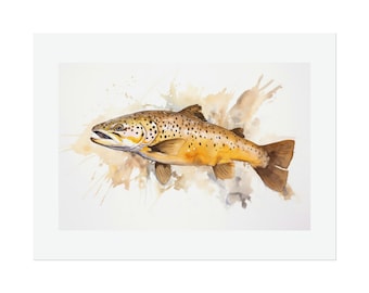 Brown Trout #1 Watercolor Print