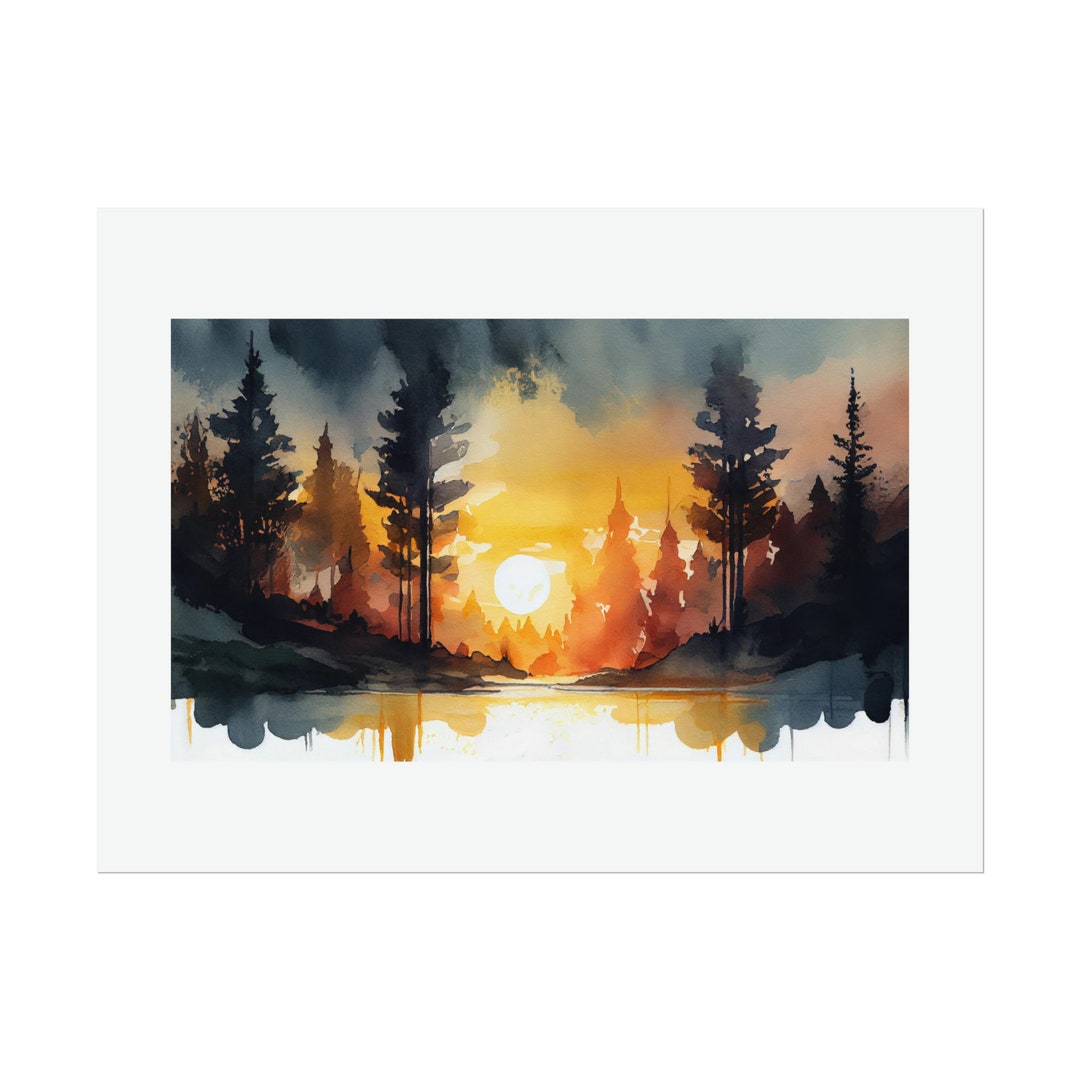 Mountain Landscape #9 Watercolor Print - Etsy