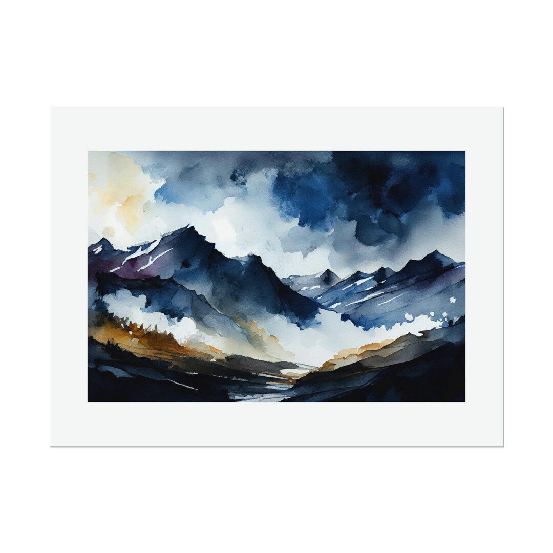 Mountain Landscape #3 Watercolor Print - Etsy