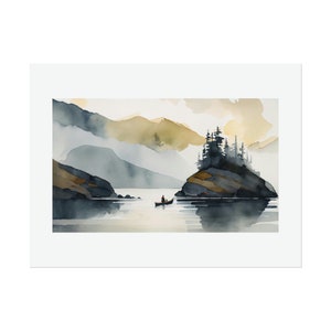 Island on the Sea #9 Watercolor Print