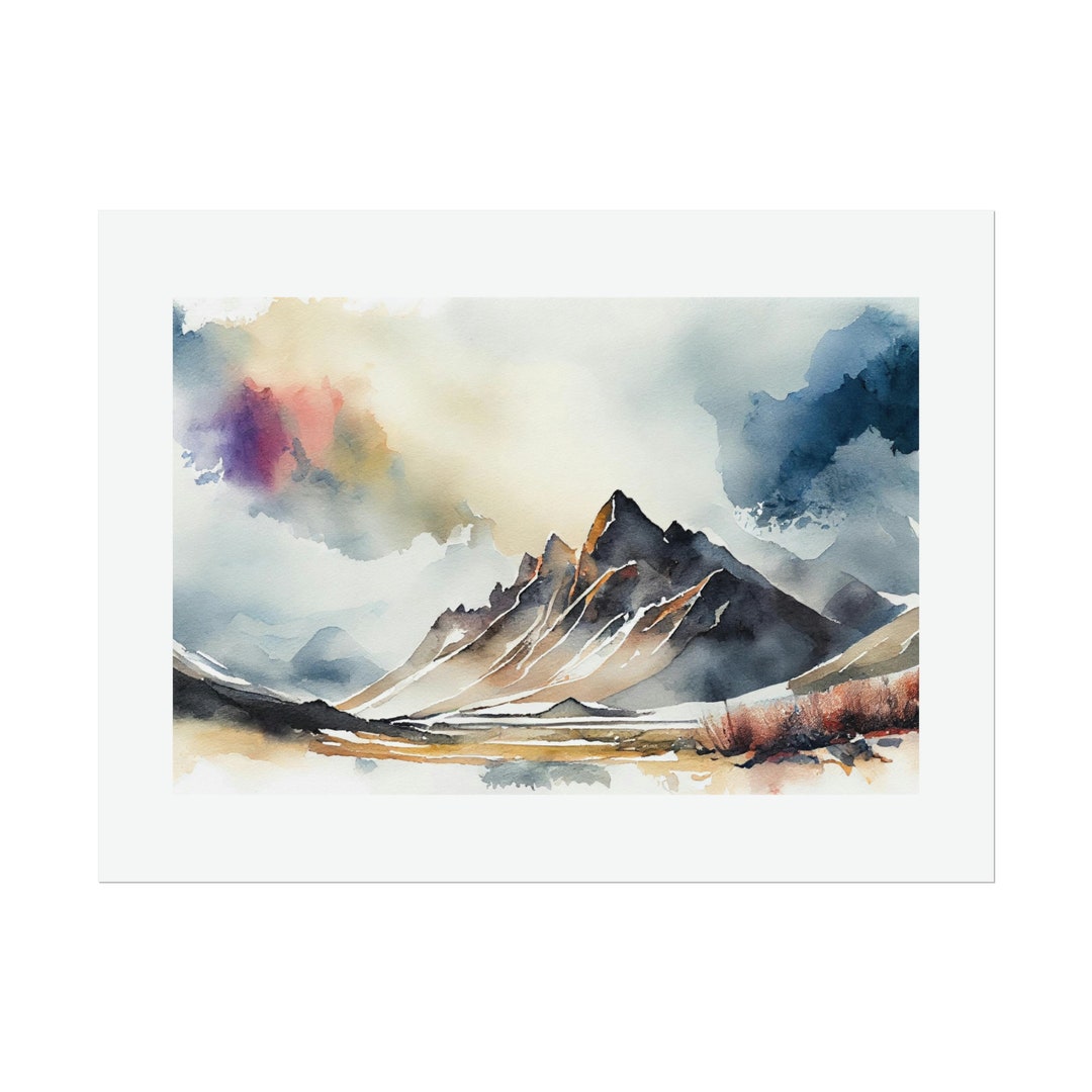 Mountain Landscape #1 Watercolor Print - Etsy