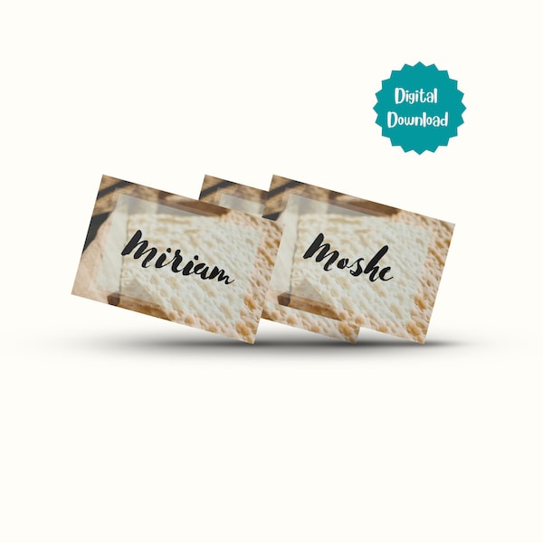 Passover Place cards, Passover table Decor, Canva Editable, Instant Download