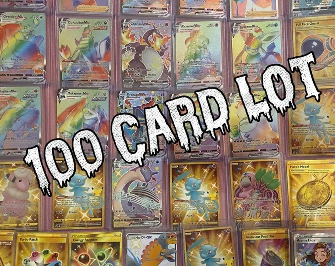 100 Authentic Bulk Pokemon Cards Lot Ultra Rare Included Etsy