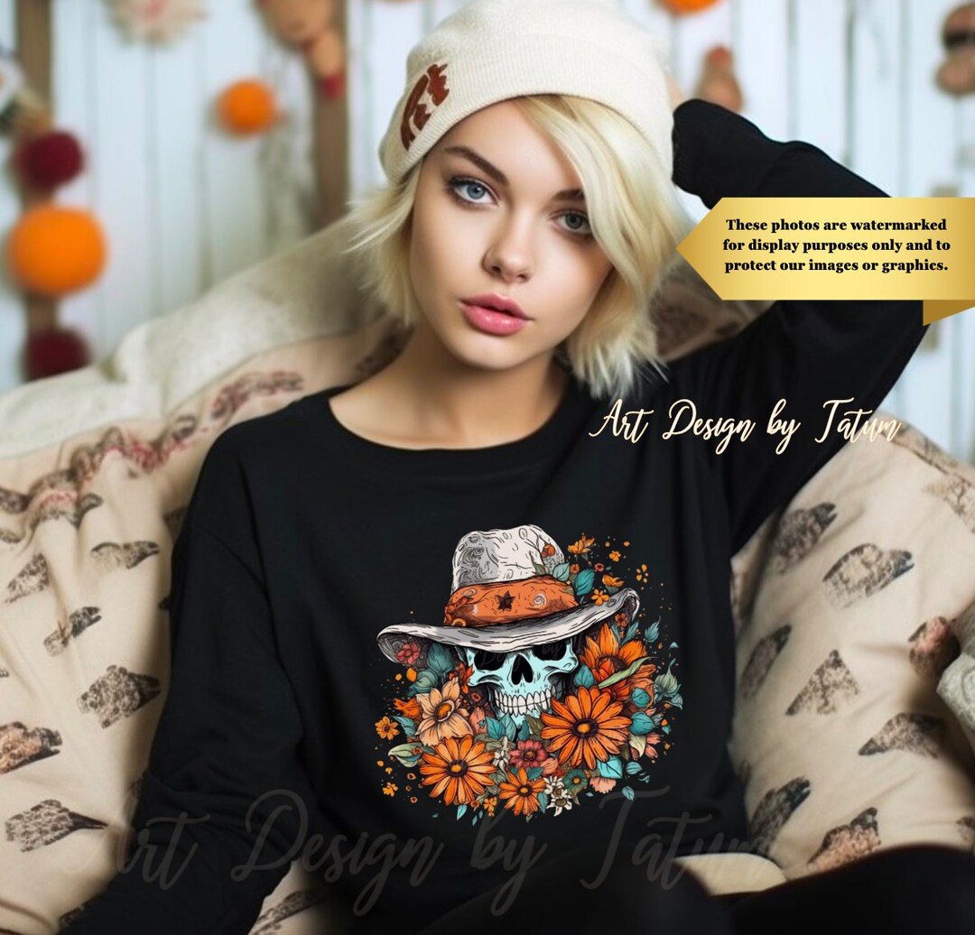 Halloween Floral Skull Sweatshirt Spooky Vibes Shirtspooky Etsy