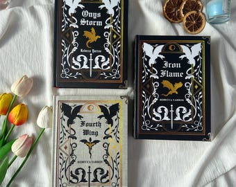 Fourth Wing Iron Frame Onyx Strom Series Hardcover Set – Fantasy Romance Collector , Dragon Aesthetic Covers, BookTok Viral Fantasy Books