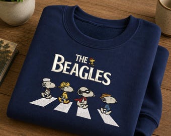 Funny Snoopy The Beagles Embroidered Sweatshirt, Custom Cartoon Snoopy Dog T-Shirt, Meme T-Hoodie For Friends